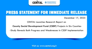 Press Statement for Immediate Release CENTAL Launches Research Report on County Social Development Fund (CSDF) Projects in Six Counties  --Study Reveals Both Progress and Weaknesses in CSDF Implementation  &nbsp;